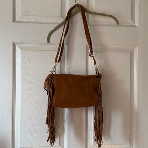 Mossimo Supply Co. Tan Fringe Crossbody Bag